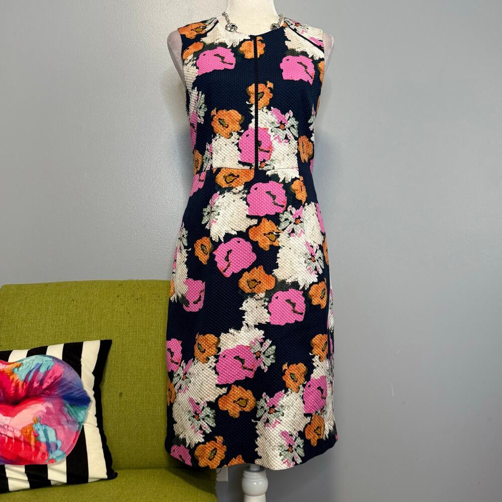J Crew Portfolio Petunia Floral Sleeveless Sheath Dress 6 Work Cocktail